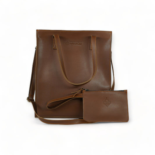 Premium Leather Handbag Brown