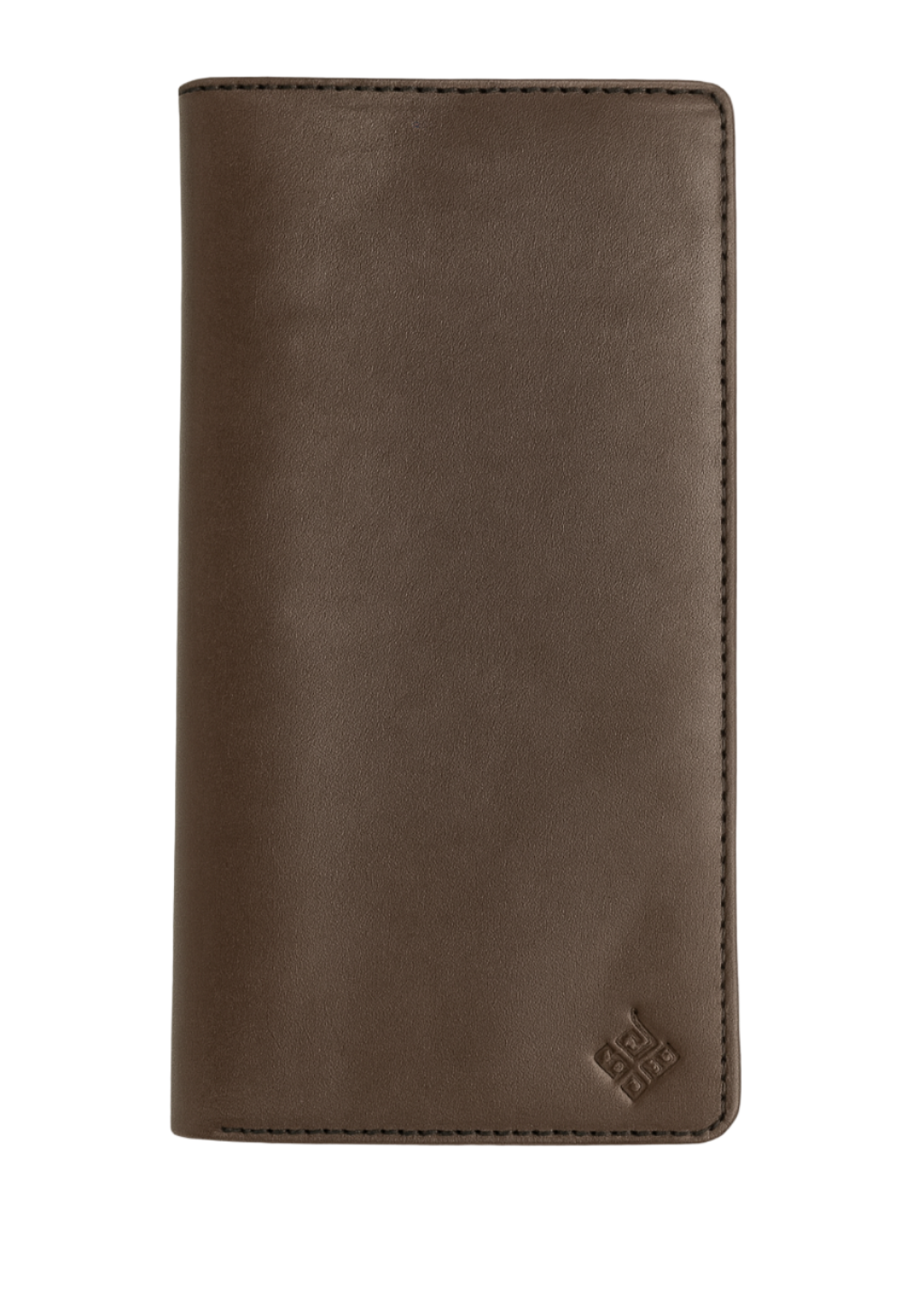 Brown leather wallet on a white background