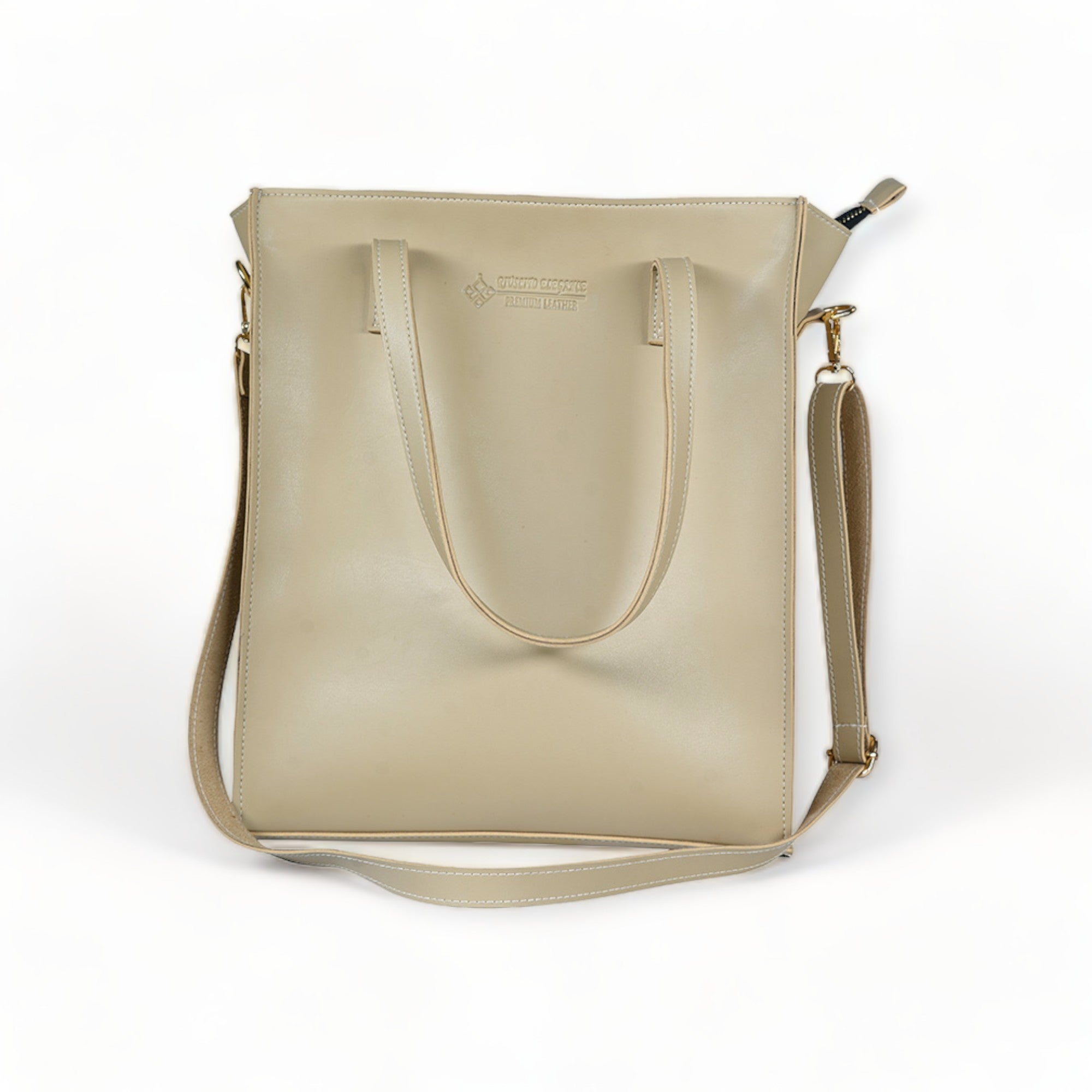 Premium Leather Handbag Beige