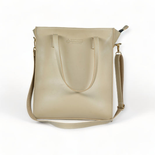 Premium Leather Handbag Beige