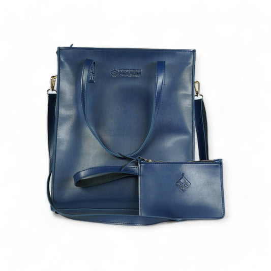 Premium Leather Handbag Navy