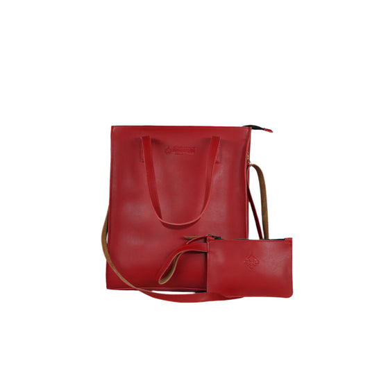 Premium Leather Handbag Red