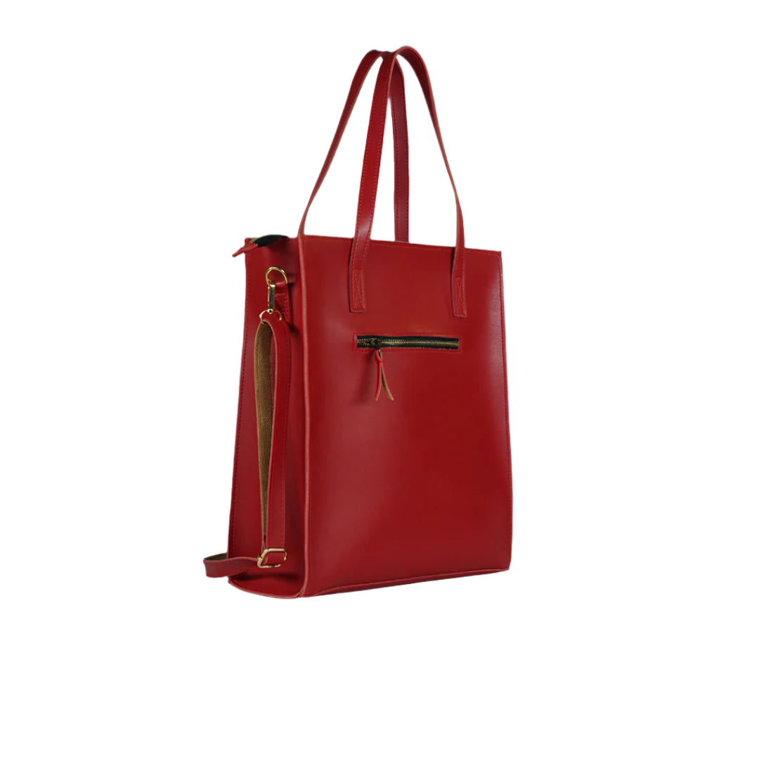 Premium Leather Handbag Red