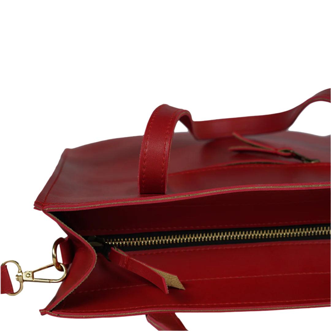Premium Leather Handbag Red